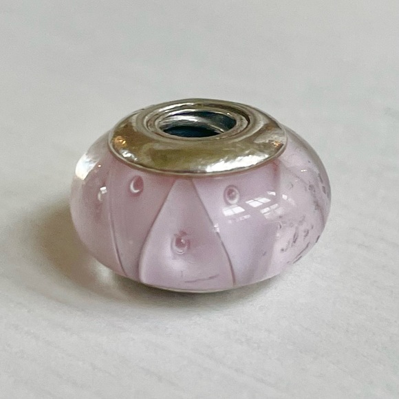 Pandora Retired Pink Looking Glass Murano Charm - Picture 3 of 7